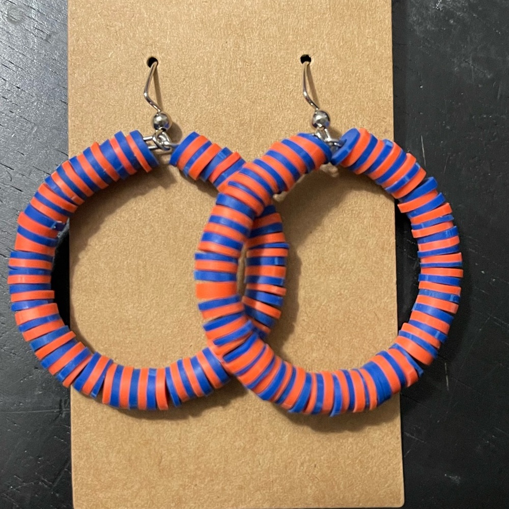 Heishi Florida Gator Earrings 💙🧡